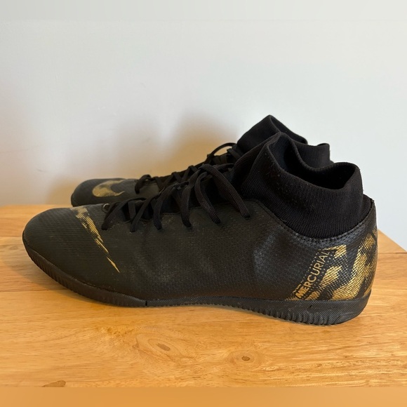 Nike Mercurial Superfly BLACK GOLD AH7369-077 Indoor Turf Men's Size US 13 - Picture 1 of 7